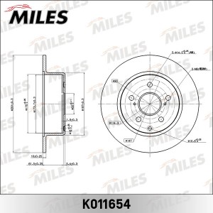 Диск тормозной задний MARK/CHASER/CRESSIDA/CRESTA 2.5 л K011654 K011654 MILES