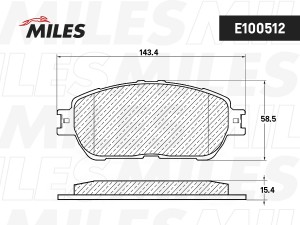 Колодки тормозные передние (Смесь Semi-Metallic) TOYOTA CAMRY (V30) 01-06 (TRW G E100512 MILES