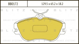 Колодки тормозные дисковые передние VW Transporter 90- BB0172 BB0172 BLITZ