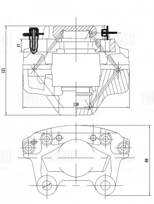 Суппорт торм. Opel Vectra B (95-) зад. прав. d=35мм (до 1997 г.) (CF 032114) CF032114 TRIALLI