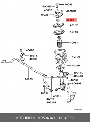 подшипник опоры аморт. пер.!\ Mitsubishi Grandis 04-10 MR594349 MITSUBISHI