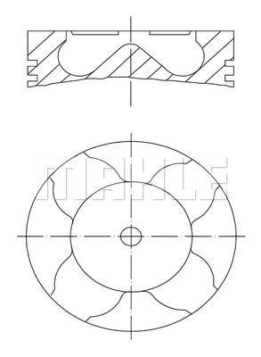 Поршнекомплект YMZ-651.10/d123.035mm/L114.48mm/KH78.48mm 458 PI 00001 000 MAHLE KNECHT