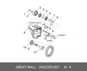 Сальник GREAT WALL Safe хвостовика заднего моста OE 2402200D01 GREAT WALL