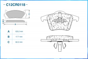 Тормозные колодки задние Low Metallic C12CR0118 C12CR0118 CWORKS