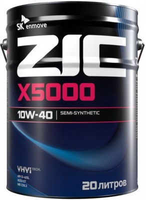 Масло моторное ZIC X5000 CI-4/SL /E7/E5/E3 10W40 п/синт.20л 192658 ZIC