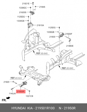 Опора двигателя HYUNDAI Solaris (14-) передняя OE 219501R100 HYUNDAI KIA
