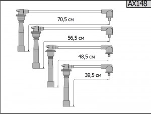 Провод высоковольтный HYUNDAI Elantra XD,Sonata 5 комплект CARGEN AX148 CARGEN