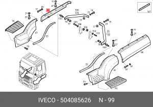 крыло кабины !переднее правое задняя часть \IVECO Stralis 504085626 IVECO