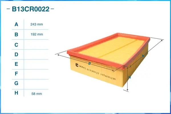 Фильтр воздушный B13CR0022 B13CR0022 CWORKS