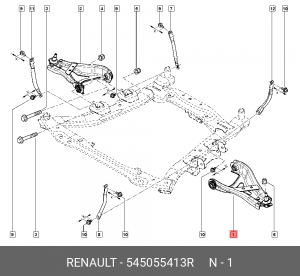 РЫЧАГ ПЕРЕДН ПОДВЕСКИ ЛЕВ 545055413R 545055413R RENAULT