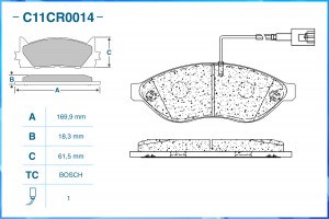Тормозные колодки передние Low Metallic C11CR0014 C11CR0014 CWORKS
