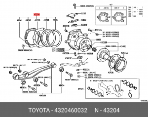 Ремкомплект поворотного кулака 43204-60032 43204-60032 TOYOTA