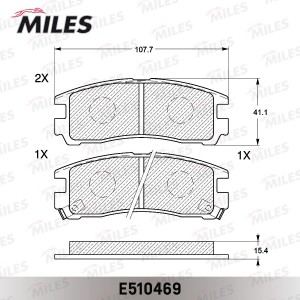 Колодки тормозные задние (Смесь CERAMIC серия PRO) MITSUBISHI GALANT 92-04/PAJER E510469 MILES