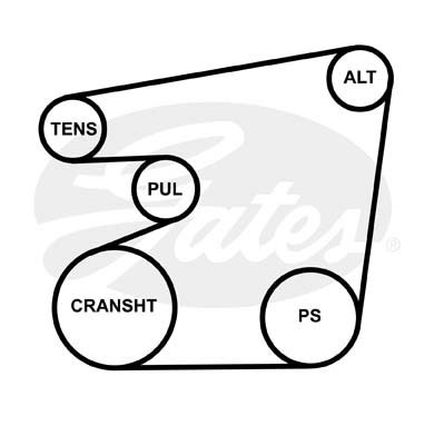 Поликлиновой ремень 6PK1353 (8653-10293) 6-PK-1353 GATES