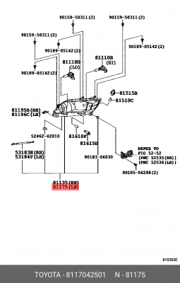 ФАРА ЛЕВАЯ 81170-42501 TOYOTA