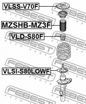 Отбойник передн амортизатора ПОДХОДИТ ДЛЯ VOLVO S80 II 2007-2016 VLD-S80F VLD-S80F FEBEST