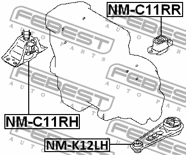 Опора двигателя правая NM-C11RH NM-C11RH FEBEST