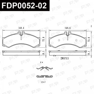 Тормозные колодки дисковые смесь CERAMIC FDP0052-02 FDP0052-02 FAP