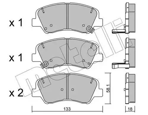 колодки дисковые передние!\ Hyundai Solaris all 11> 2209430 METELLI