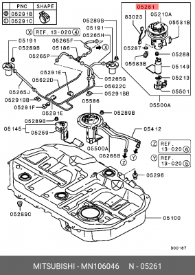 Прокладка топливного насоса MITSUBISHI MN106046 MN106046 MITSUBISHI