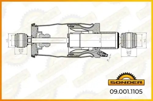 Амортизатор кабины MAN о.н 81417226057 — 2 года безусловной гарантии 090011105 SONDER