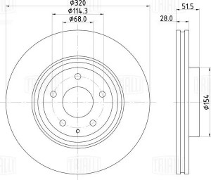 Диск торм. для а.м Mazda CX-9 17- перед. d320 окраш.  DF 084419 DF084419 TRIALLI