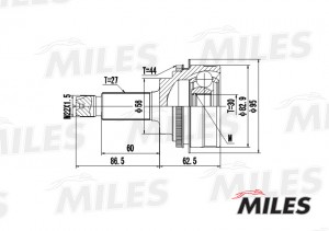ШРУС наружный SUBARU IMPREZA 2.0 90-01 (с ABS) (GKN 305465) GA20418 GA20418 MILES