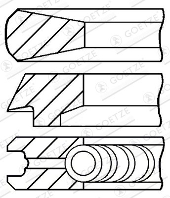 кольца поршневые! d125 3.5x3x4/1 \IVECO Cursor10 F3AE 08-121900-00 GOETZE
