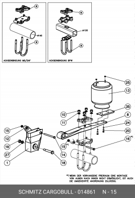 Гайка болта амортизатора М20 x 2 014861 SCHMITZ CARGOBULL