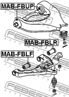 сайлентблок задний нижнего переднего рычага \MITSUBISHI MAB-FBLR FEBEST