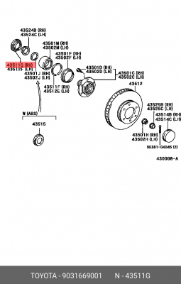 сальник передней ступицы!\ Toyota 4Runner 96-02/Sequoia 01-07/Tacoma 95-04/Tundr 90316-69001 TOYOTA