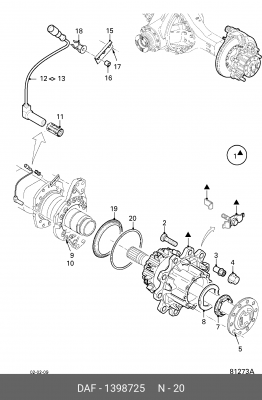 Кольцо уплотнительное ступицы 110x5    DAF  65/75/85 CF, LF 55 /IV, CF 65/II /IV 1398725 DAF
