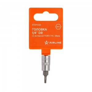 Головка 1/4 со вставкой TORX T10, L=38мм (ATAP032) ATAP032 AIRLINE