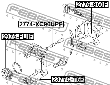 Скоба суппорта передняя VW TOUAREG 2377C-T6F 2377C-T6F FEBEST