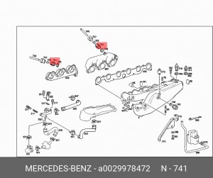 патрубок A0029978472 MERCEDES BENZ
