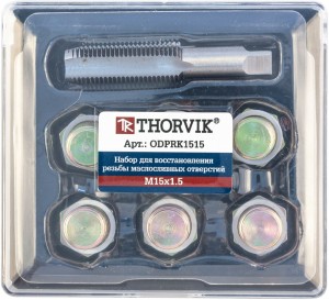 набор для восстановления резьбы сливного отверстия поддона M15х1.5! 7 пр.\ ODPRK1515 THORVIK