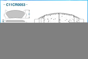 Замена на C11CR1067 Тормозные колодки передние Low Metallic C11CR0053 C11CR0053 CWORKS