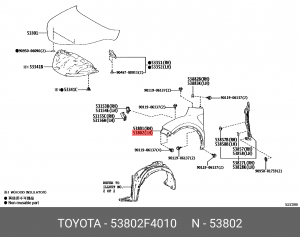 53802-F4010 КРЫЛО ПЕРЕДНЕЕ 53802-F4010 TOYOTA