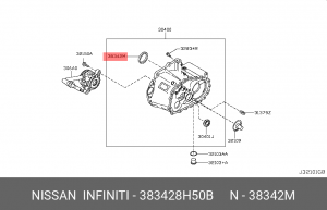 САЛЬНИК ПРАВОГО ПРИВОДАSEAL-OIL,DIFFER 38342-8H50B 38342-8H50B NISSAN