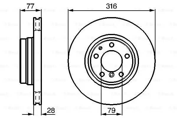 0 986 478 622 диск тормозной передний!\ BMW E38 2.5-3.5 M51/M52/M57/M60/M62 94-0 0 986 478 622 BOSCH
