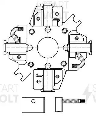 Узел щеточный стартера для а/м Mercedes-Benz LK (84-) с дв. [OM366] (VBS 1572) VBS 1572 START VOLT