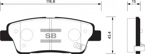 Колодки тормозные HYUNDAI Equus (13-) задние (4шт.) SANGSIN SP1546 SANGSIN