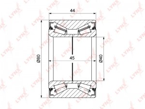 подшипник ступицы! задн., 45/44x40x80\ Toyota Land Cruiser 2.7-3.4 95-02 WB-1443 LYNXAUTO