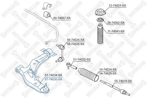 рычаг левый!\ Nissan Maxima CA33 all 00> 57-74035A-SX STELLOX