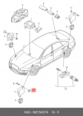 Гайка VW AUDI SEAT SKODA OE N 015 437 4 VAG