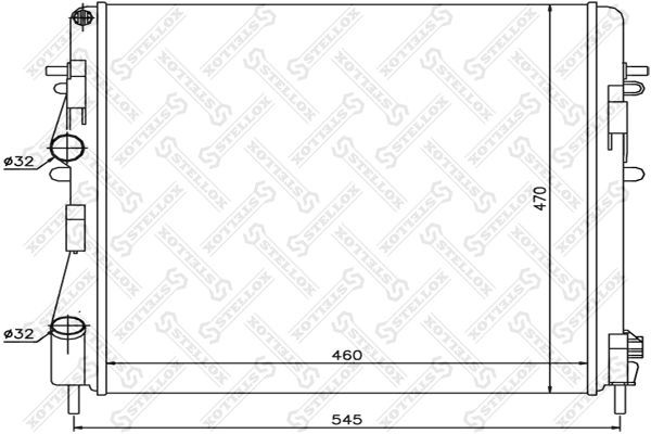радиатор системы охлаждения!\ Renault Kangoo, Nissan Kubistar 1.2-1.9DCi 01> 10-26172-SX STELLOX