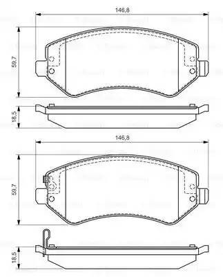Колодки тормозные CHRYSLER Voyager 3 JEEP Cherokee KJ передние (4шт.) BOSCH 0 986 494 357 BOSCH