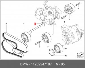 прокладка уплотнительная!\ BMW E46 98-05 11 28 2 247 187 BMW