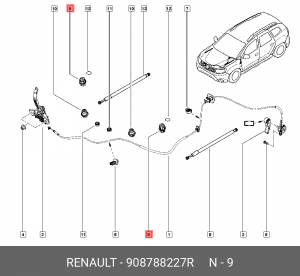 Буфер ЛАДА X-Ray капота и двери задка АвтоВАЗ 908788227R RENAULT