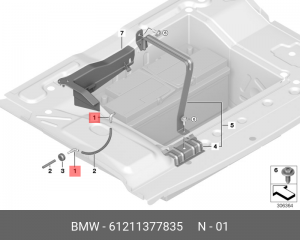 Трубка BMW АКБ OE 61 21 1 377 835 BMW
